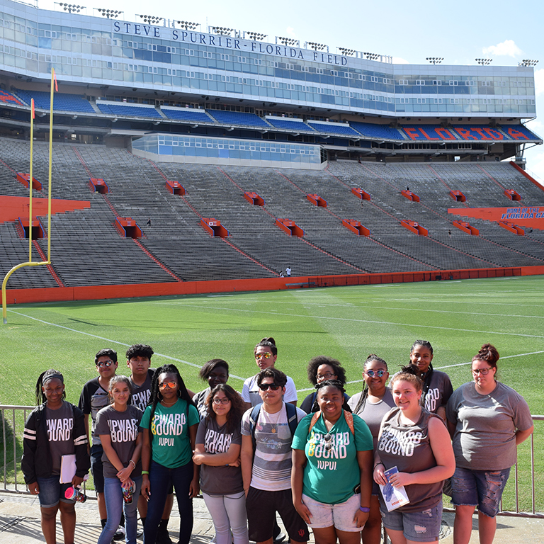 Upward Bound students at a stadium in Florida.